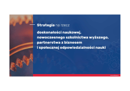 Strategia na rzecz doskonałości naukowej nowoczesnego