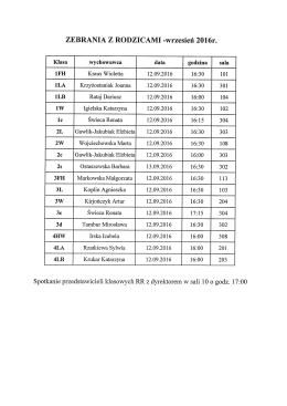Page 1 ZEBRANIA Z RODZICAMI-Wrzesień 2016r. | kn | weinwen