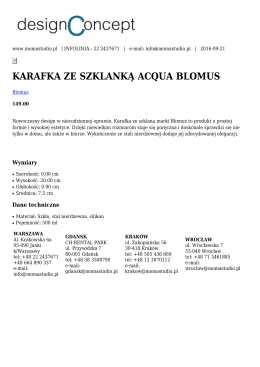 karafka ze szklanką acqua blomus