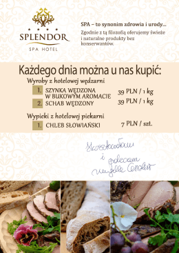 Kiermasz wyrobów - Spa Hotel Splendor**** Siedliska