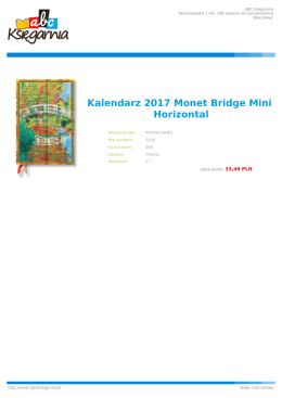 Kalendarz 2017 Monet Bridge Mini Horizontal