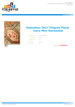 Kalendarz 2017 Filigree Floral Ivory Mini Horizontal