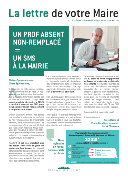 Lettre du Maire n°141 Septembre 2016 - Epinay-sur