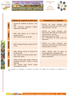 Les Infos du Sollier n°2 - Lycée d`Enseignement Agricole du Cher