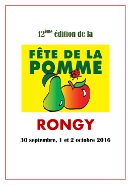 programme complet ICI - Fête de la pomme à Rongy