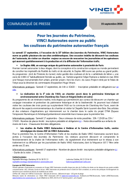 Pour les Journées du Patrimoine, VINCI Autoroutes ouvre au public