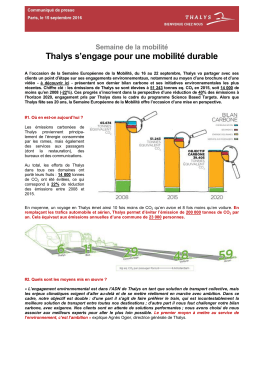 Thalys s`engage pour une mobilité durable