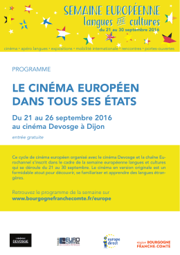 Le cinéma européen dans tous ses états - Bourgogne-Franche