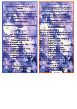 voir le flyer et le programme des activités.