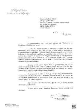 lettre de r&eacute;ponse