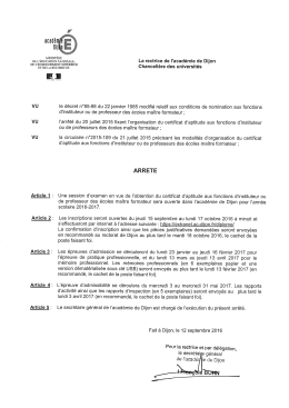 Page 1 MINISTÈRE DE L`ÉDUCATION NATIONALE, La rectrice de l