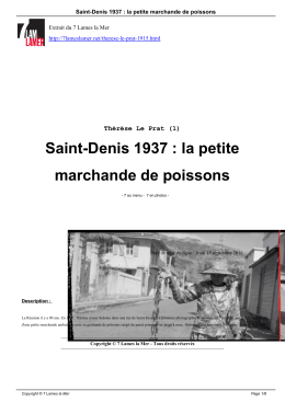Saint-Denis 1937 : la petite marchande de poissons