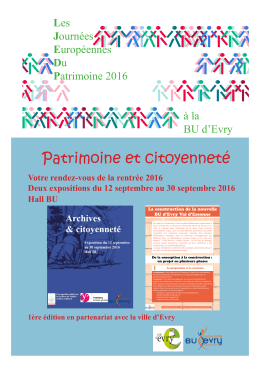 Patrimoine et citoyenneté - Bibliothèque Universitaire d`Evry