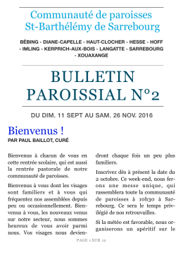 Bulletin Paroissial 2 - Communauté de Paroisses Saint