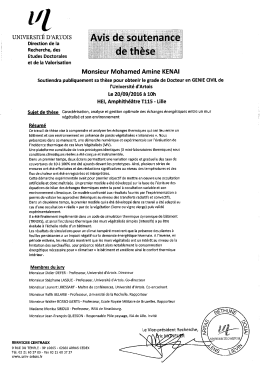Avis de soutenance de th&egrave;se de Mohamed