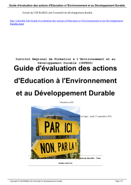 Guide d`évaluation des actions d`Education à l`Environnement et au
