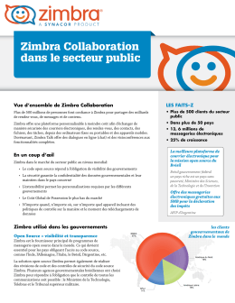 Zimbra Collaboration dans le secteur public