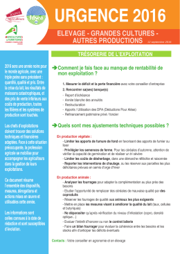 urgence 2016 - Chambre d`Agriculture des Vosges