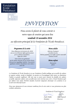 invitation - Fondation École Pestalozzi, Echichens
