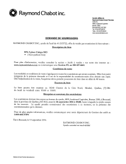 DEMANDE DE soUMIssioNs