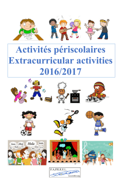 Activités périscolaires Extracurricular activities