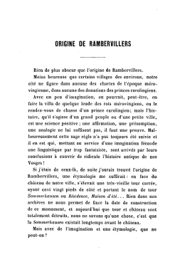 L`origine de Rambervillers