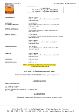 Page 1 Département de La Réunion ASTREINTES Du Vendredi 09