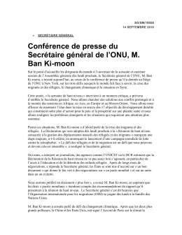 Conférence de presse du Secrétaire général de l`ONU, M. Ban Ki