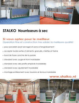 Page 1 STALKO Nourrisseurs à sec Si vous opłez pour le meilleur