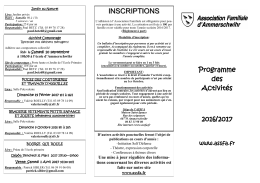 Programme des Activités 2016/2017