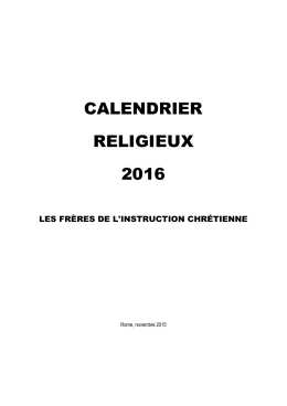 calendrier religieux 2016
