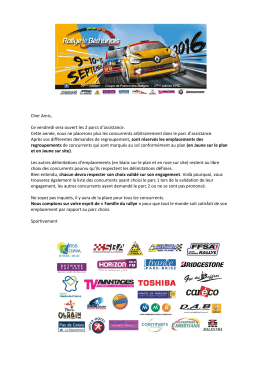 Texte Parc Assistance - Rallye le Bethunois 2016