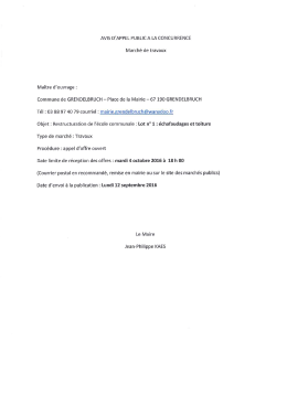Voir l`avis - Mairie Grendelbruch