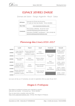 ESD - Planning des Cours 2016-2017