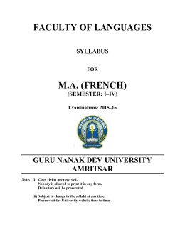 ma (french) - Guru Nanak Dev University