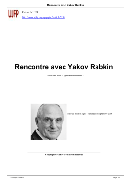 A Paris, rencontre avec Yakov Rabkin