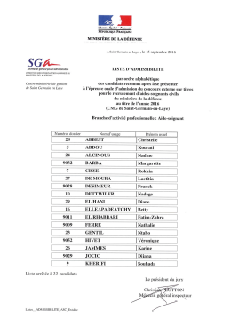 Voir la liste - Concours civils de la D&eacute;fense