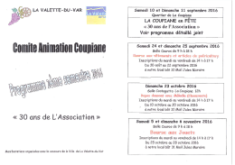 programme du 2ème semestre - Ville de La Valette-du-Var