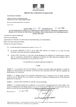 Arrêté préfectoral portant désignation des délégués de l