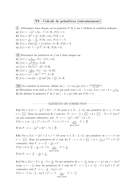 TS - Calculs de primitives (entraˆınement)