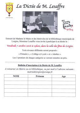 INSCRIPTION A LA DICTEE DE M. LESAFFRE