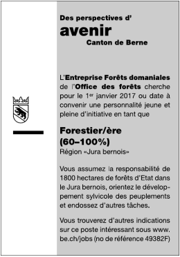 Forestier/ère Région Jura bernois
