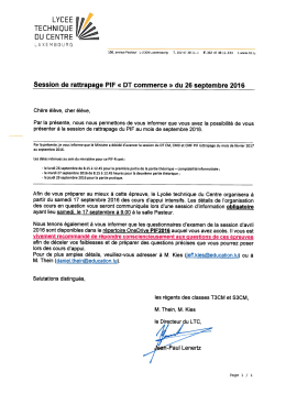 courrier. - Lycée technique du Centre
