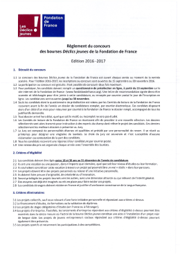 voir le règlement du concours des bourses Déclics jeunes de la