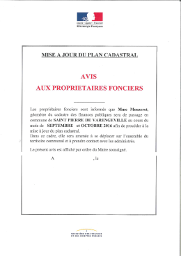 mise à jour du plan cadastral