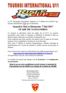 Bulletin Pré-Inscription Risle Cup