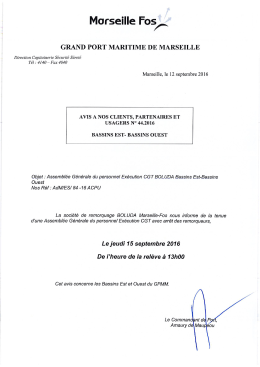 Page 1 Morseille Fos- GRAND PORT MARITIME DE MARSEILLE