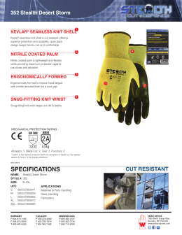 specifications - Watson Gloves