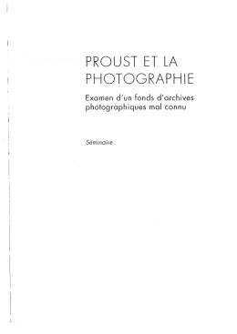 PROUST ET LA PHOTOGRAPHIE