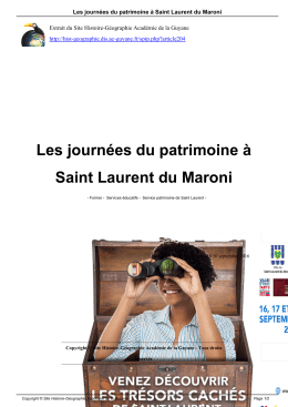 Les journées du patrimoine à Saint Laurent du Maroni